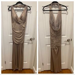 Kay Unger Champagne Halter Gown